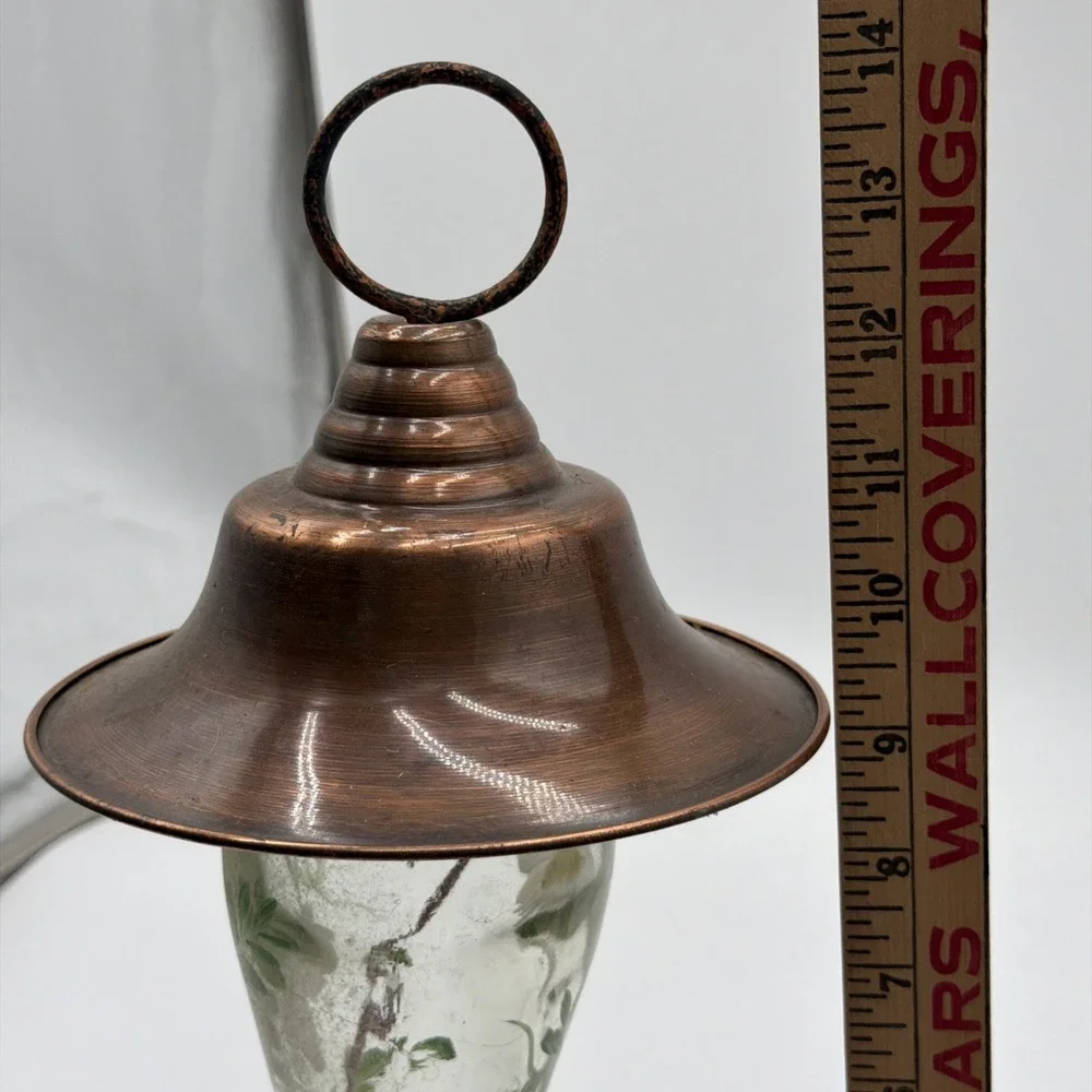 NATIONAL GEOGRAPHIC Outdoor Glass Hand Painted Copper Humming Bird Feeder